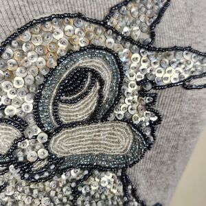 Disney Thumper Rabbit Beaded Sequin Grey Tank Top Bambi Theme Bunny Size XS